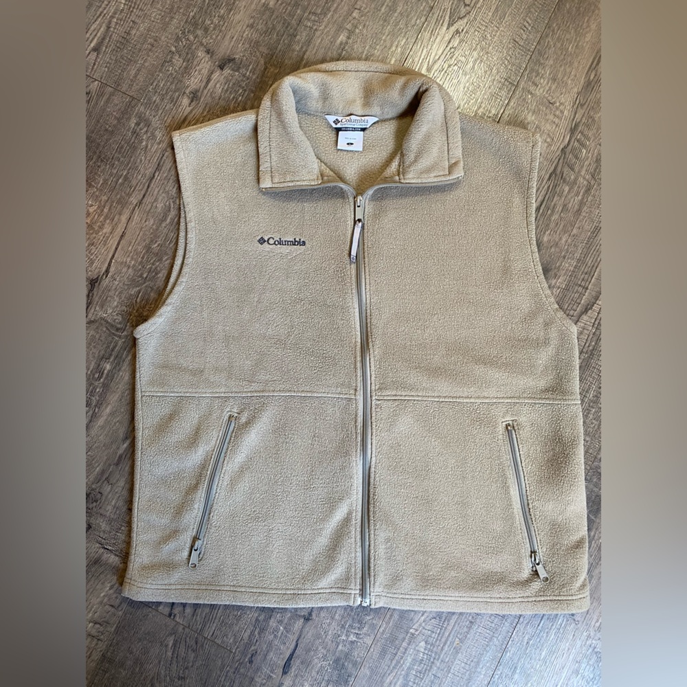 Columbia Men's Large Beige Fleece Vest